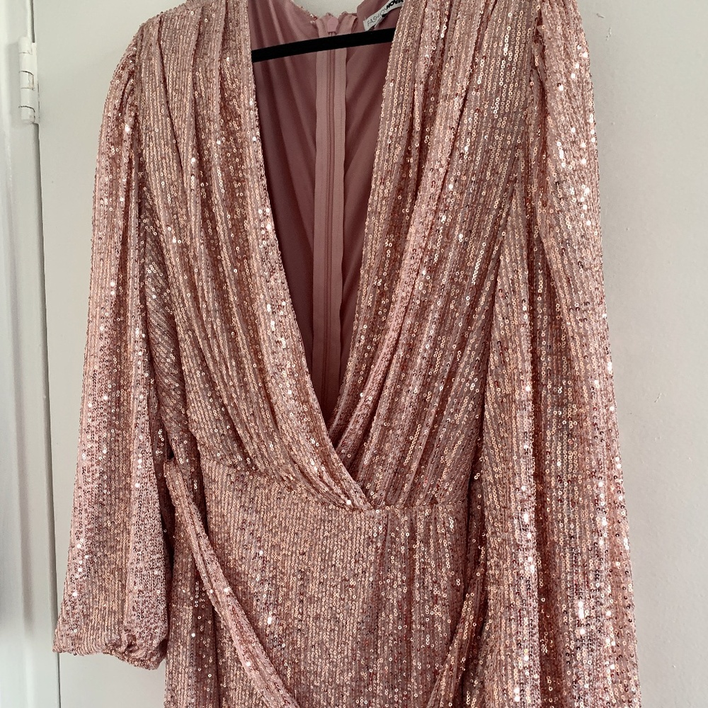 Pink Sequin Jumpsuit Plus Size Womens Party Outfit